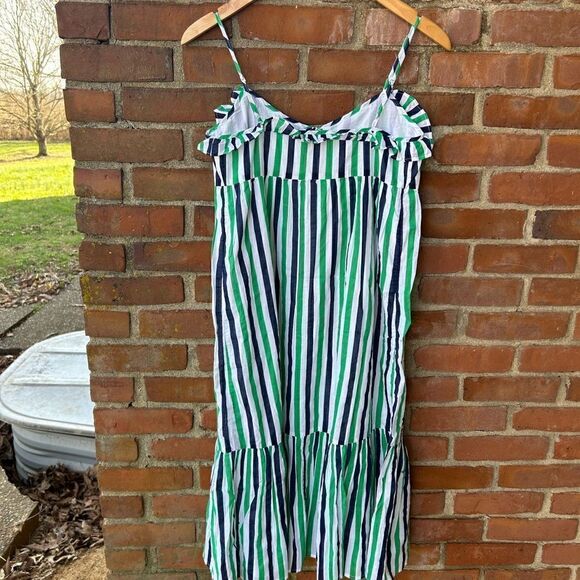 J. Crew Factory Striped Ruffled Tiered Cover Up Dress - Picture 3 of 8